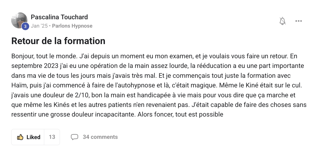 Capture du témoignage de Pascalina dans la communauté